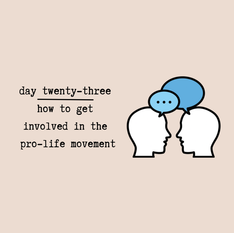 Day Twenty-Three - How to Get Involved in the Pro-Life Movement