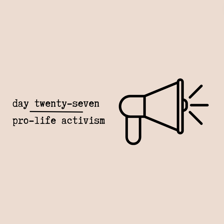 Day Twenty-Seven - Pro-Life Activism